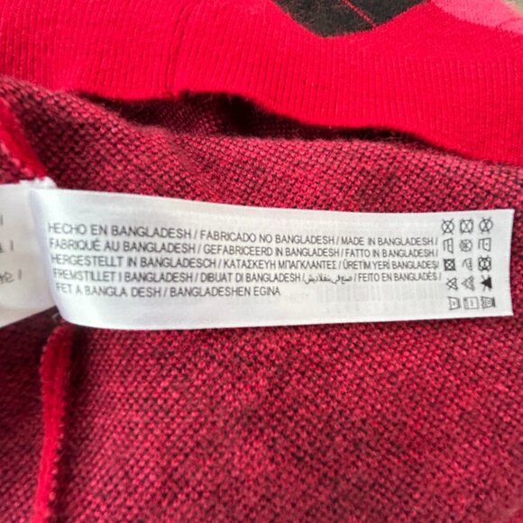 ZARA Girly Red Pink Black Argyle Diamond Stretchy Knit Dress – Preppy Y2K Small - Picture 11 of 12